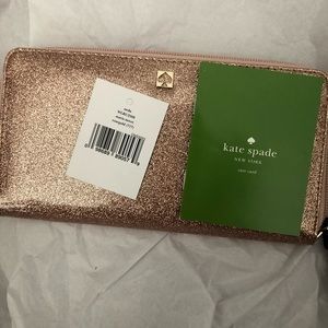 Kate Spade rose gold sparkly wallet